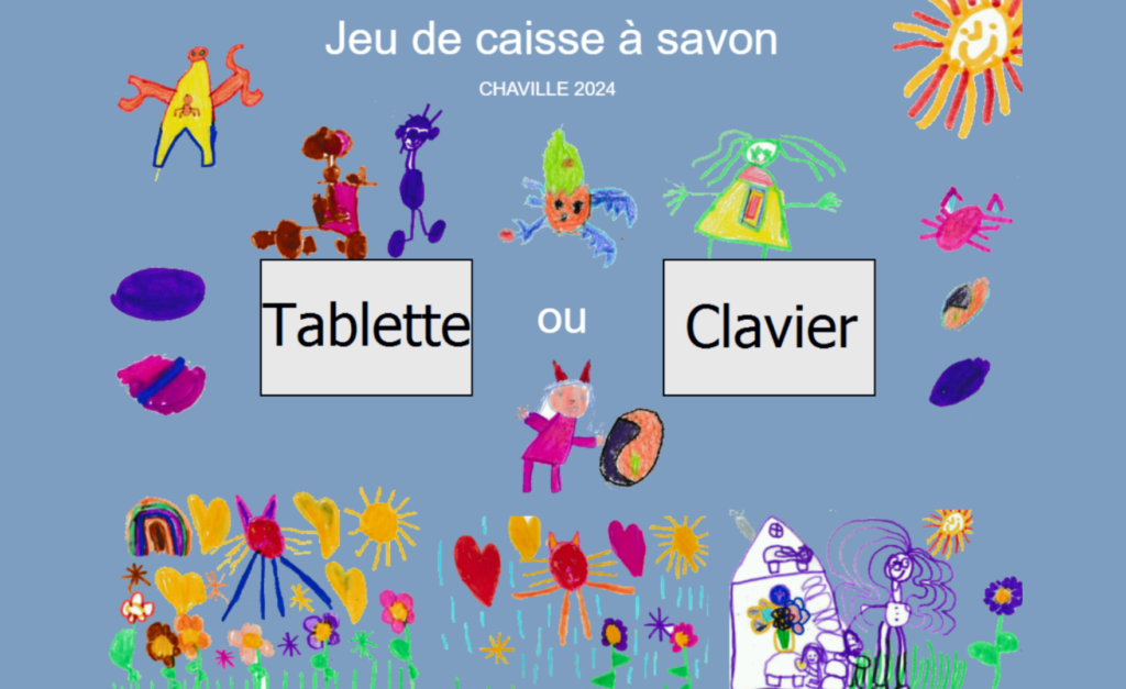 Jeu de caisse à savon dessiné par les élèves : fonctionne sur tablette et clavier